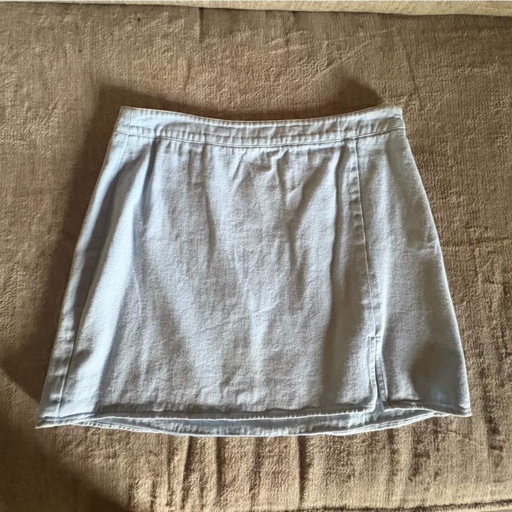 Alfred Dunner Light Blue Mini Skirt